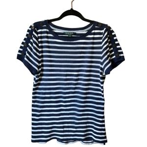 ❤️ LAUREN Ralph Lauren, Tee short sleeves, Size: XL, Colors Navy Blue & …